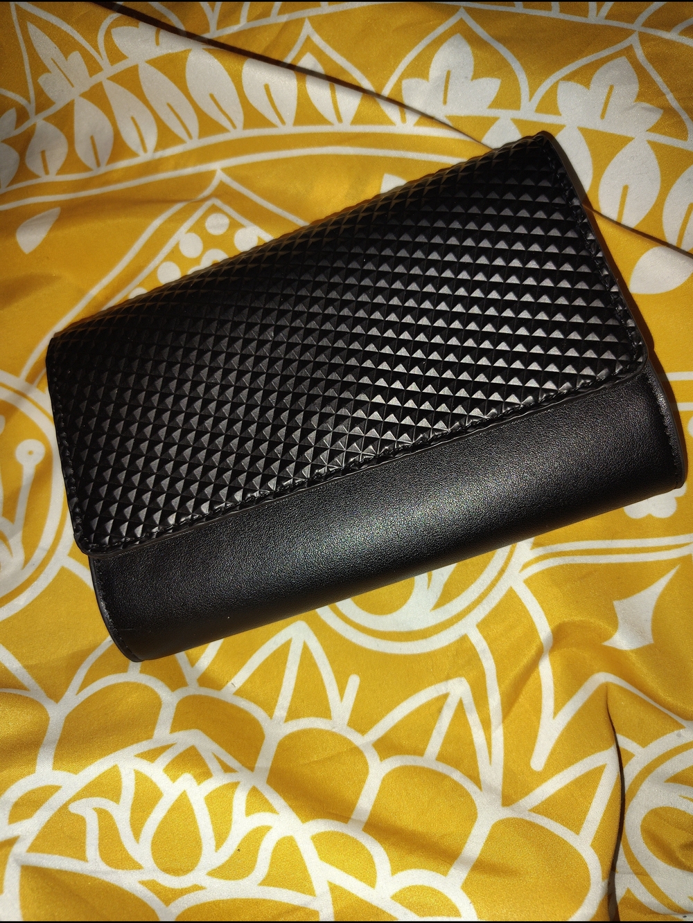 Neiman Marcus Black Textured 2 Way Clutch/Shoulder Bag NWOT